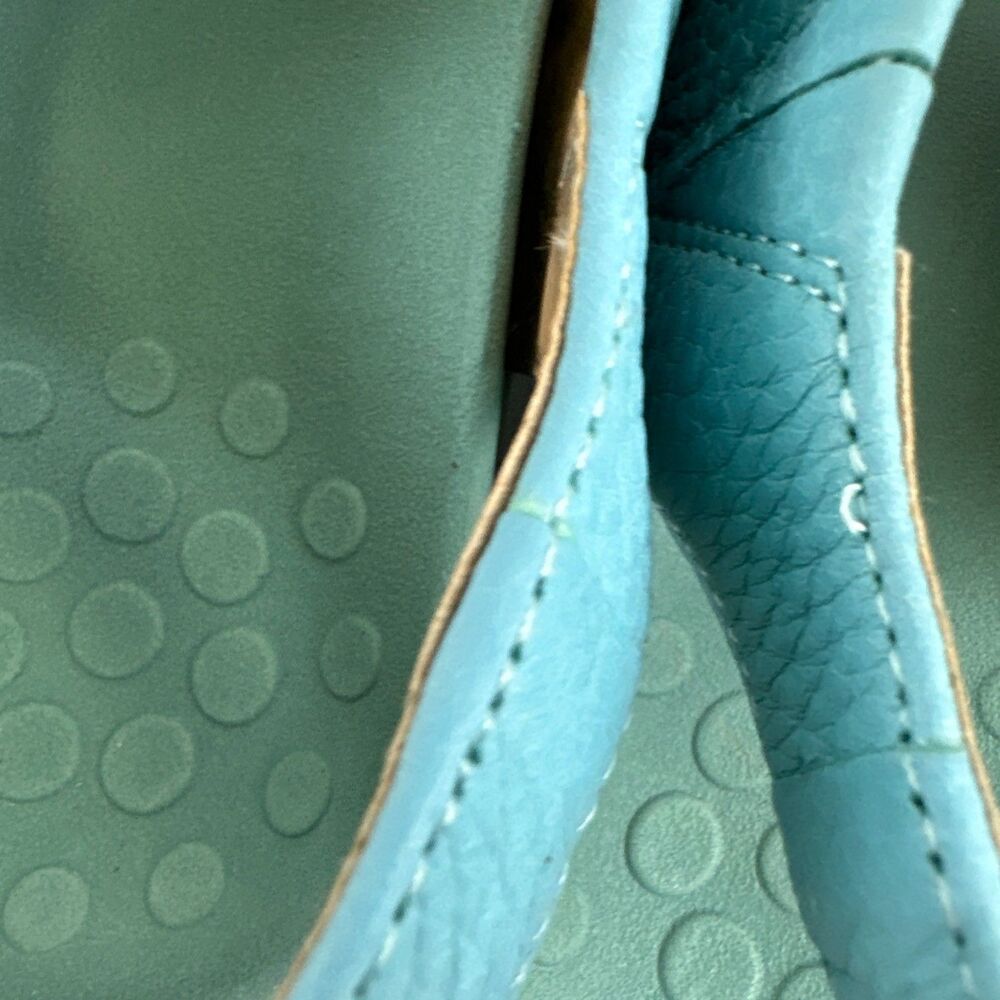 Vionic Albie Sandal Slingback Buckles Teal Blue Leather Comfort Womens 8.5 Wide - Picture 9 of 16
